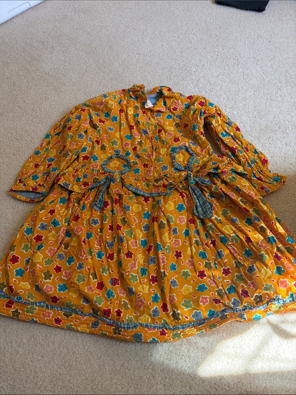 Vintage Oilily Girls Yellow Multicolor Floral Dress